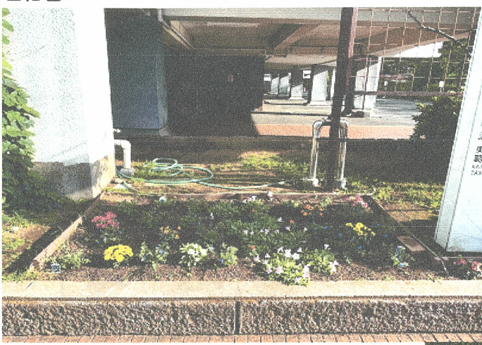 区役所バス停前花壇