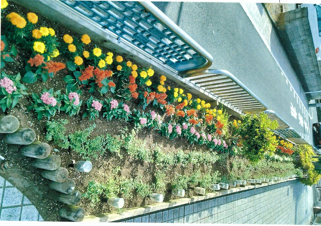 せせらぎ通り沿い花壇